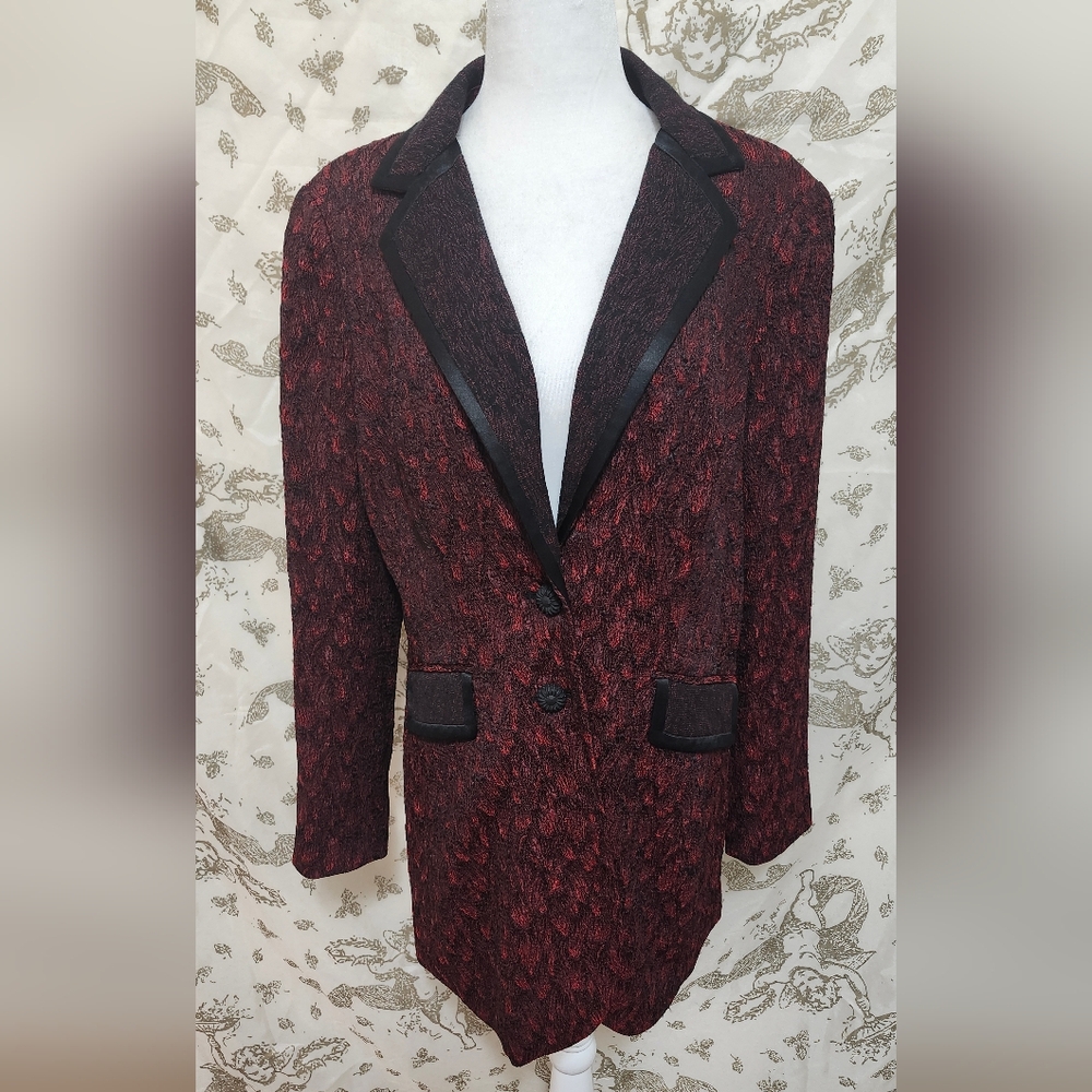 Red and black valentines day sexy Gothic vampire vibes long blazer coat